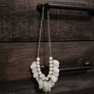 White and gold statement necklace